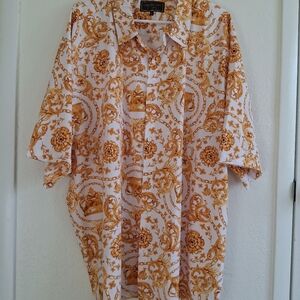 White and Gold Baroque Shirt